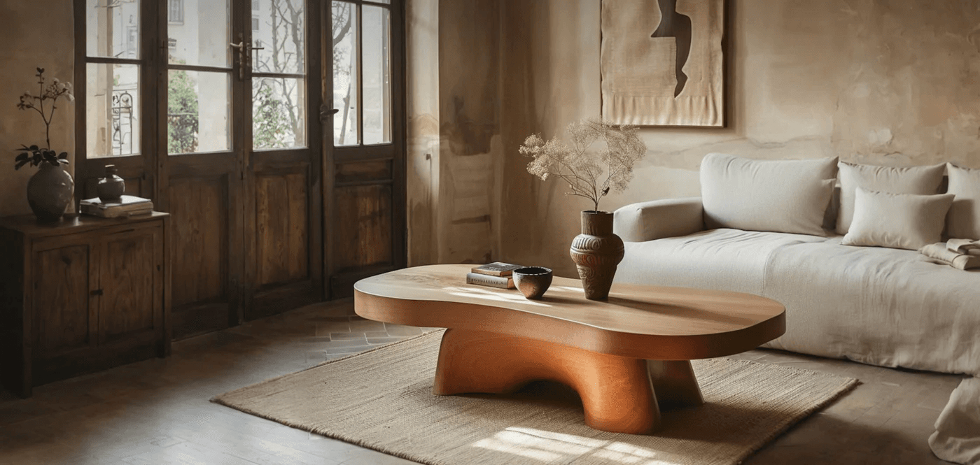 Warm interior living room with furniture styling